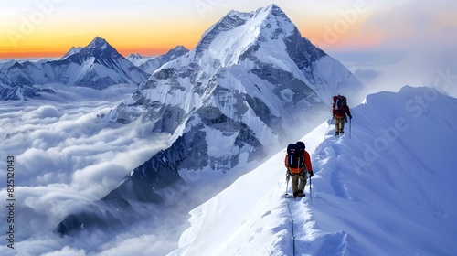 Climbers Conquer Towering Peaks: Achieving Solace and Exertion Through Mountain Summiting