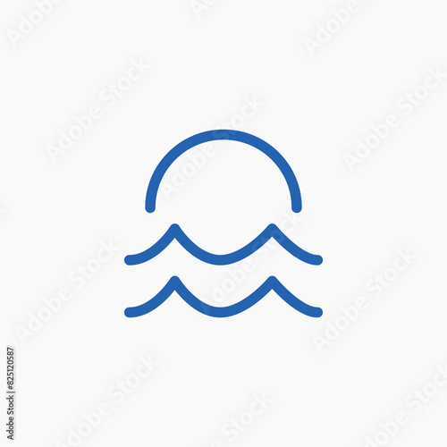 sun sea ocean sunset icon