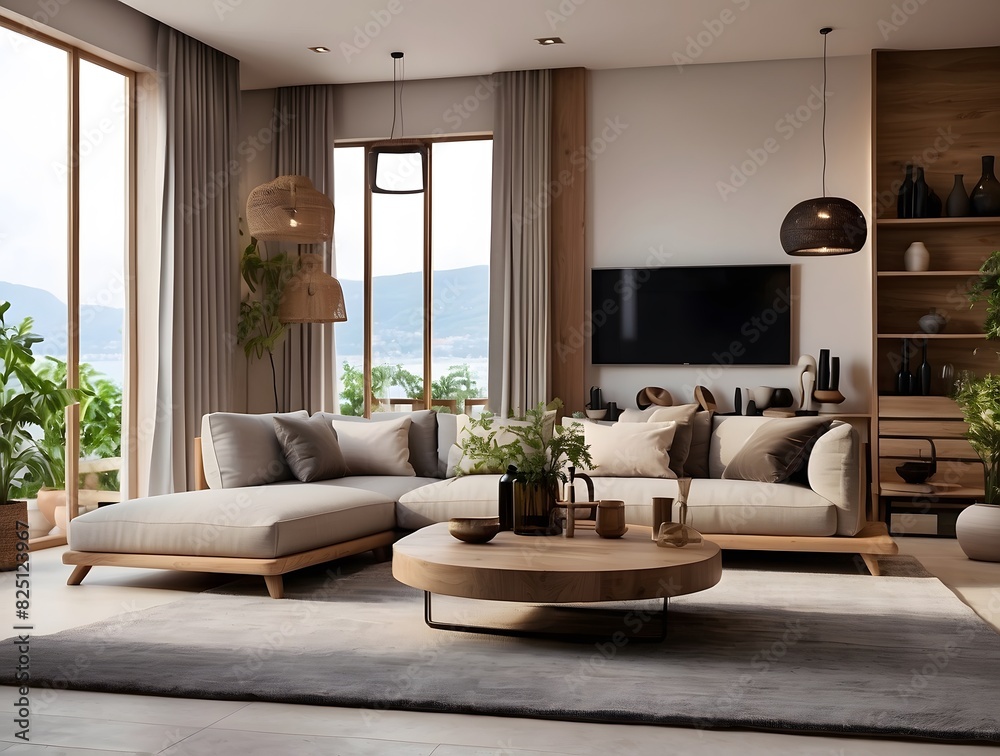 A modern and minimal living room, minimal interior design