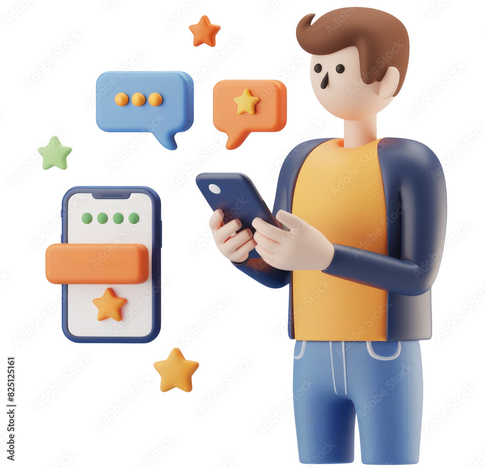 3d cartoon mobile communication 3d cartoon mobile communication