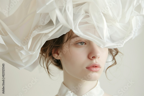 creative fashion woman isolated minimalistic studio
