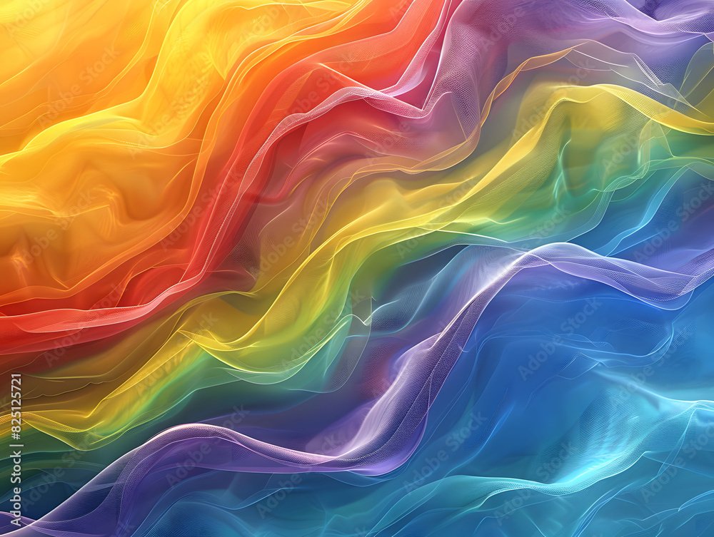 Abstract rainbow waves symbolizing pride month