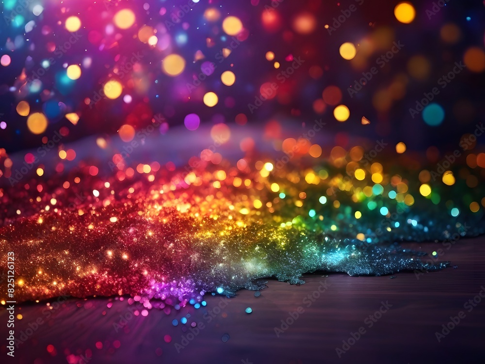 Fototapeta premium Rainbow Bokeh Glitter Light Background