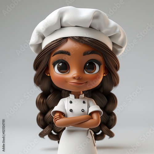 3D avatar of a dark-skinned girl doctor