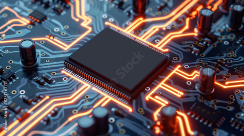 circuit board technology background with chipset