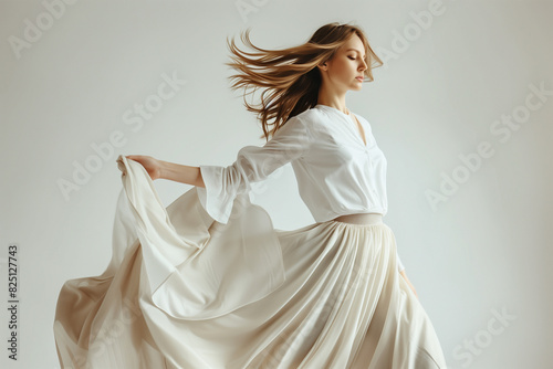 creative fashion woman isolated minimalistic studio