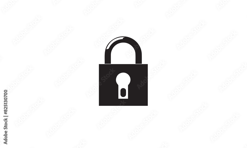 Lock logo simple flat icon on white background Lock logo simple flat icon on white background