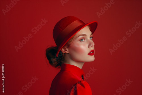 creative fashion woman isolated minimalistic studio