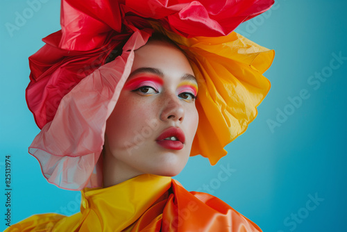 creative fashion woman isolated minimalistic studio