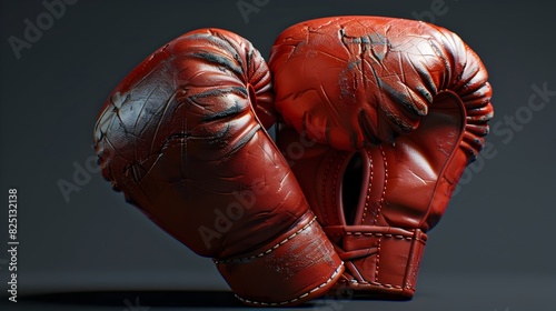 Fierce Red Boxing Gloves Ready for Intense Competition and Training © pkproject