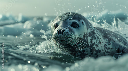 Human Efforts in Conservation: Rehabilitating Seals Affected by Plastic Pollution High Resolution Image Reflecting Conservationists Dedication to Marine Animal Rehabilitation