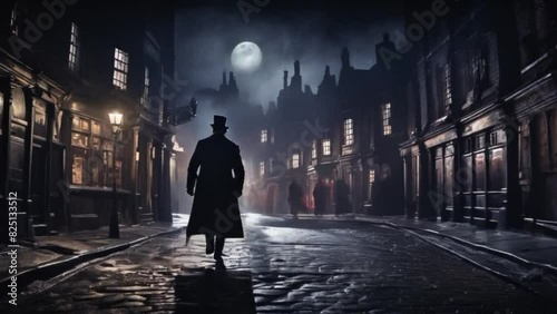 Jack the ripper in London at night. photo