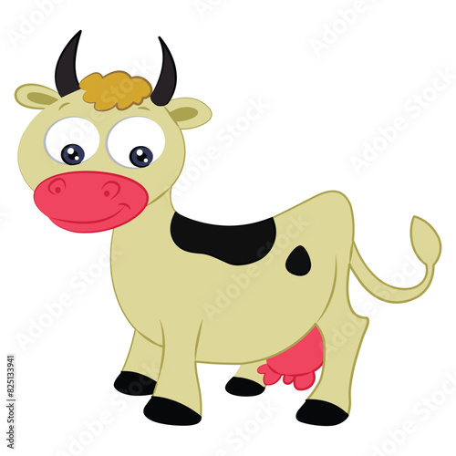 A milkey cow isolated on white background