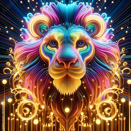 neon lion
big eyes
glow