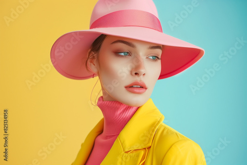 creative fashion woman isolated minimalistic studio