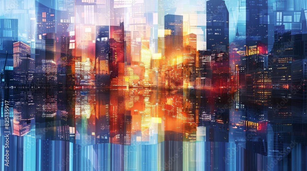 A city skyline with a reflection of the city in the water generated by AI A city skyline with a reflection of the city in the water generated by AI