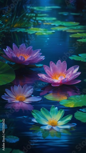 beautiful and peaceful water flower garden