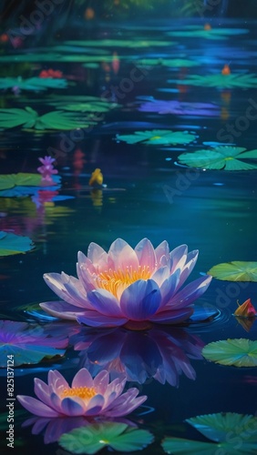 beautiful and peaceful water flower garden