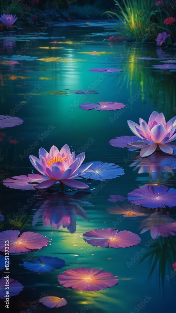 beautiful and peaceful water flower garden
