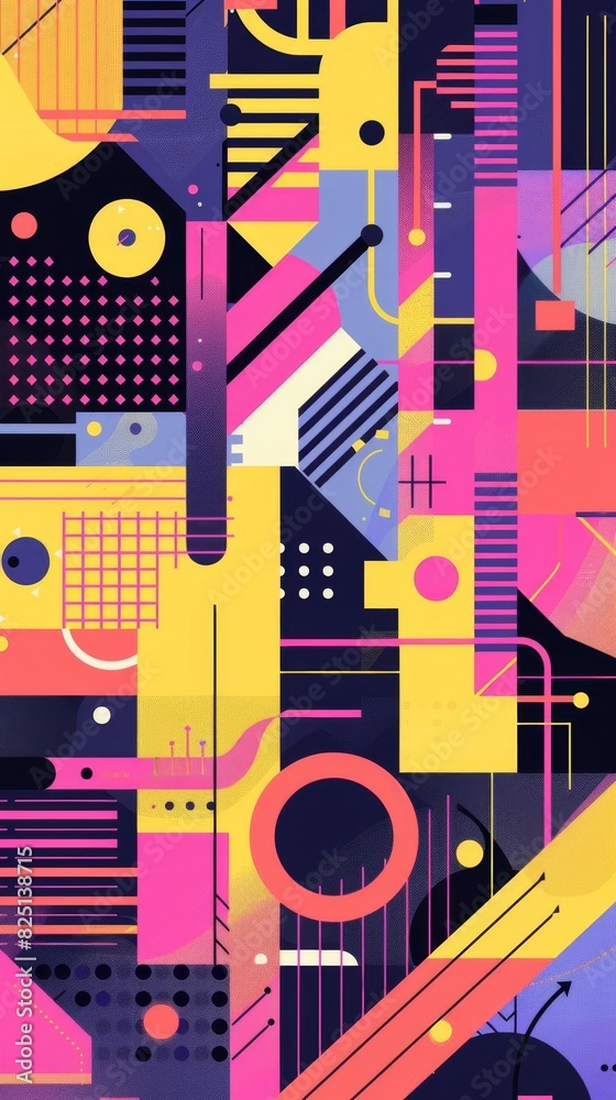 Illustration of a digital transformation icon in a colorful, modern style Illustration of a digital transformation icon in a colorful, modern style