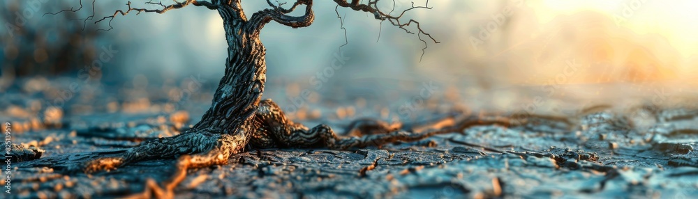 A dead tree with a negative financial loss message, representing economic ruin, sharp and vivid, highquality, clear and somber image. A dead tree with a negative financial loss message, representing economic ruin, sharp and vivid, highquality, clear and somber image.