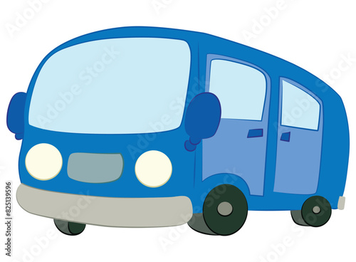 Mini bus isolated on white background