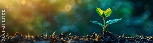A seedling sprouting with a positive financial growth message, symbolizing economic prosperity, highresolution, vibrant and detailed, professional stock photo quality.