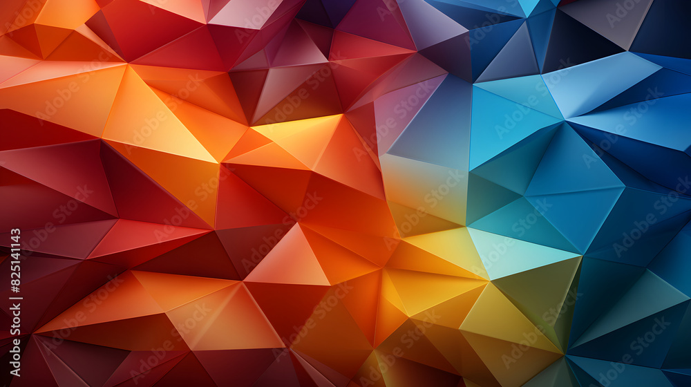 Digital technology colorful triangle geometry abstract poster PPT background
