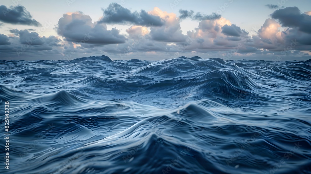 Dramatic Seascape with Crashing Waves and Moody Cloudy Sky