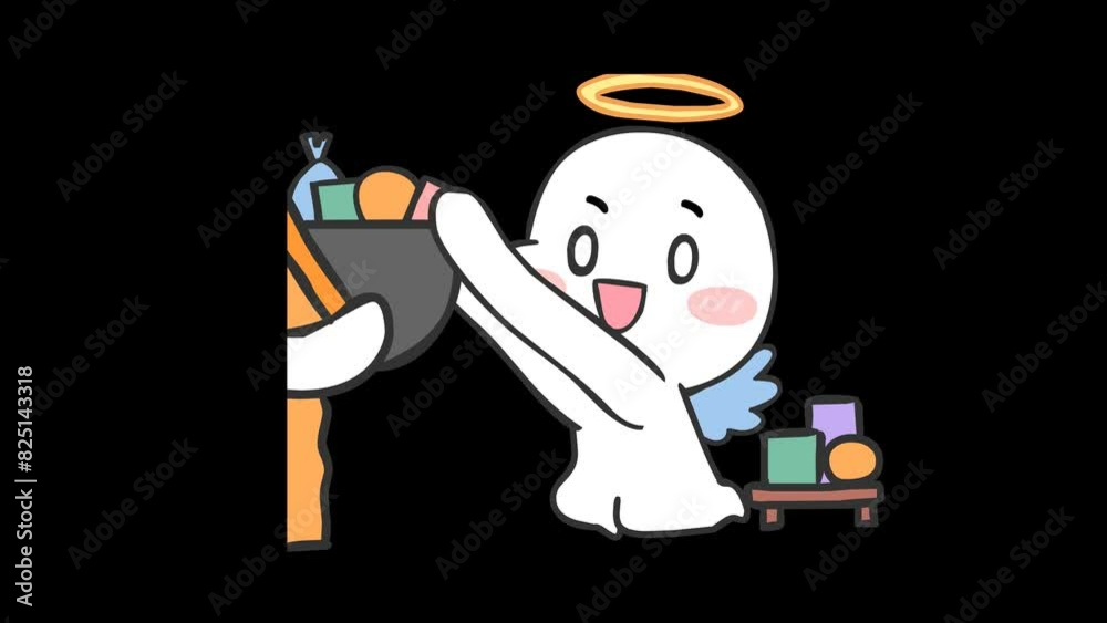 Animated Angel Boy Giving Alms - Transparent Background Animated Angel Boy Giving Alms - Transparent Background