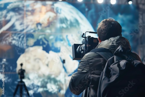 A photojournalist captures the beauty of planet Earth from the observation deck of a space station. photo