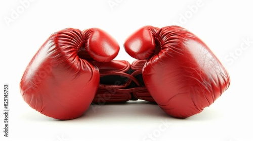 bold red boxing gloves in stark contrast against pure white background highimpact sports equipment photo © furyon