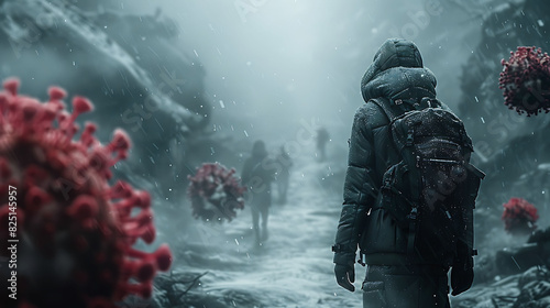 enhanced human with enhanced immune system fighting off a deadly virus outbreak with resilience and determination