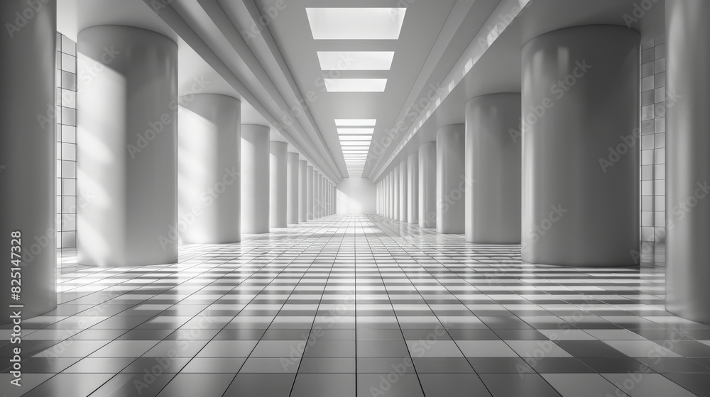 A dimensional lines background with an abstract vanishing point, featuring linear abstraction and perspective grid techniques to create a sense of depth and space.