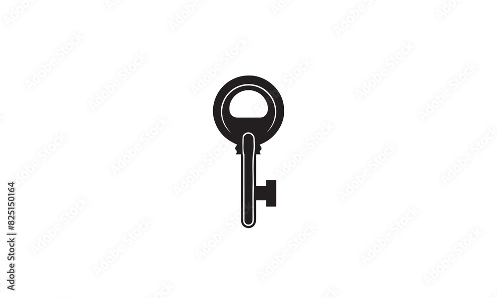 Lock Key black logo simple flat icon on white background Lock Key black logo simple flat icon on white background