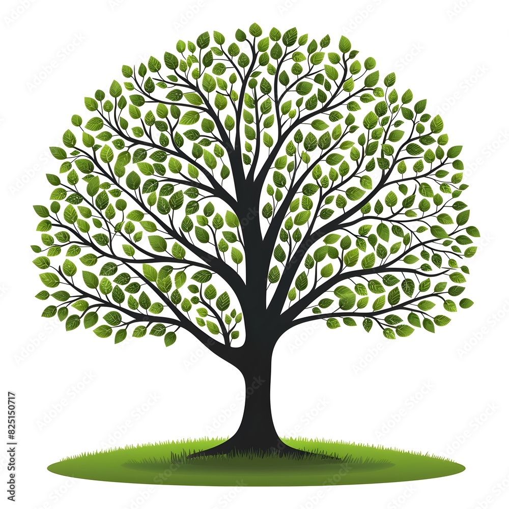 Flourishing Green Tree with Lush Foliage in Vibrant Natural Landscape Flourishing Green Tree with Lush Foliage in Vibrant Natural Landscape