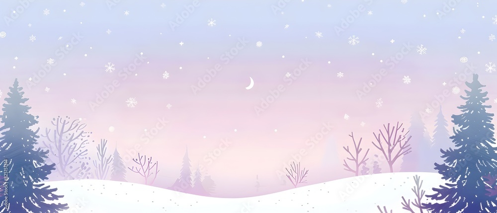 Minimalist Winter Wonderland Background with Doodle Border Design and Blank Space for Seasonal Message or Mockup Minimalist Winter Wonderland Background with Doodle Border Design and Blank Space for Seasonal Message or Mockup