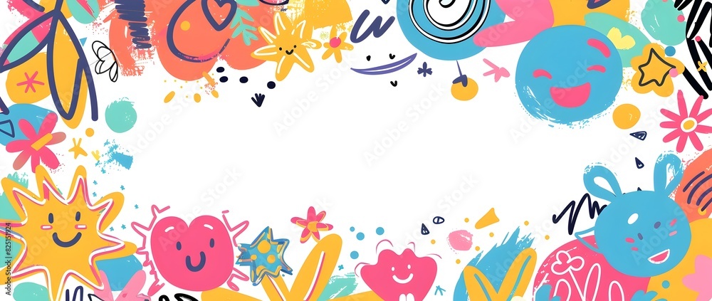 Playful Doodle Children s Day Background with Blank Space for Message Playful Doodle Children s Day Background with Blank Space for Message