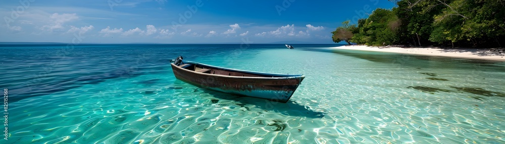 Serene Coastal along Pristine Tropical Shorelines with Idyllic Turquoise Waters and Lush Lush Foliage