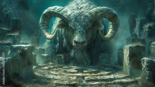 epic printable mural of legendary minotaur guarding entrance labyrinthine maze ideal transforming the walls of an escape room attraction challenging participants to solve puzzles and escape the maze
