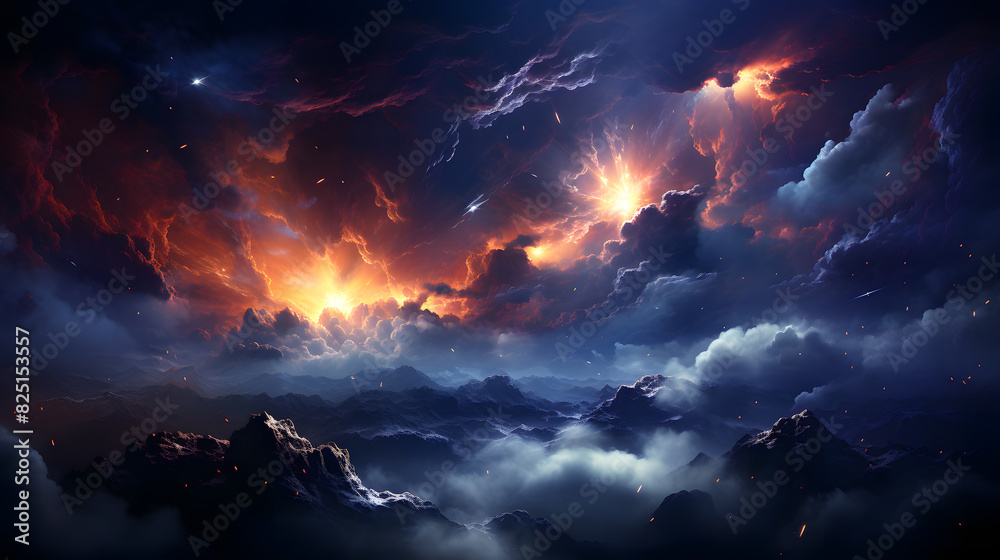 Digital space with Milky Way and nebula abstract graphic poster web page PPT background Digital space with Milky Way and nebula abstract graphic poster web page PPT background