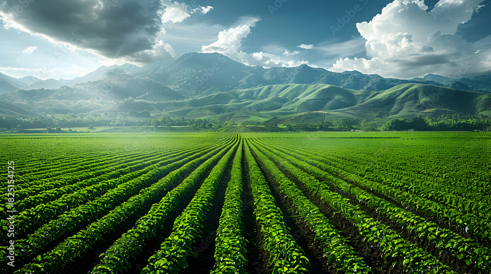 Glossy Sustainable Agriculture Field: High Res Image of Eco Friendly Farming with Vibrant Crops and Green Technology Symbolism Glossy Sustainable Agriculture Field: High Res Image of Eco Friendly Farming with Vibrant Crops and Green Technology Symbolism