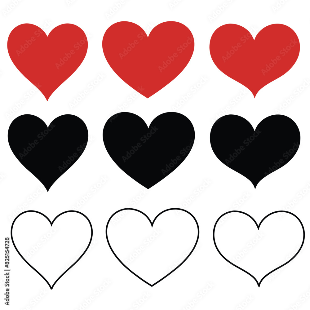 set of hearts set of hearts