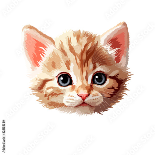 Portrait of a cute ginger kitten with blue eyes