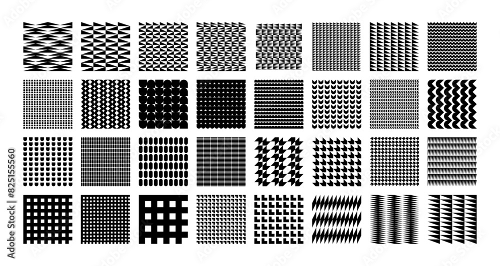 Fototapeta premium Geometric modern abstract memphis seamless pattern set
