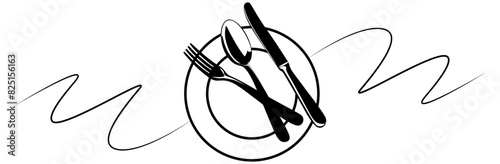line art cutlery for a food day