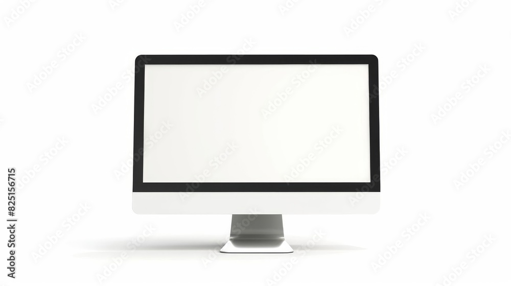 modern computer monitor mockup with blank screen isolated on white background illustration modern computer monitor mockup with blank screen isolated on white background illustration
