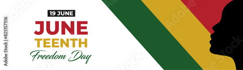 Juneteenth Emancipation Day. African American Independence Day. Juneteenth holiday banner. Vector illustration, Emancipation or Freedom Day. American annual holiday banner.