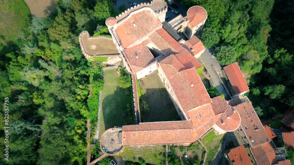 Drone video of the Borgo Di Fosdinovo castle, Massa Carrara, Tuscany, Italy, Europe. Malaspina castle Drone video of the Borgo Di Fosdinovo castle, Massa Carrara, Tuscany, Italy, Europe. Malaspina castle
