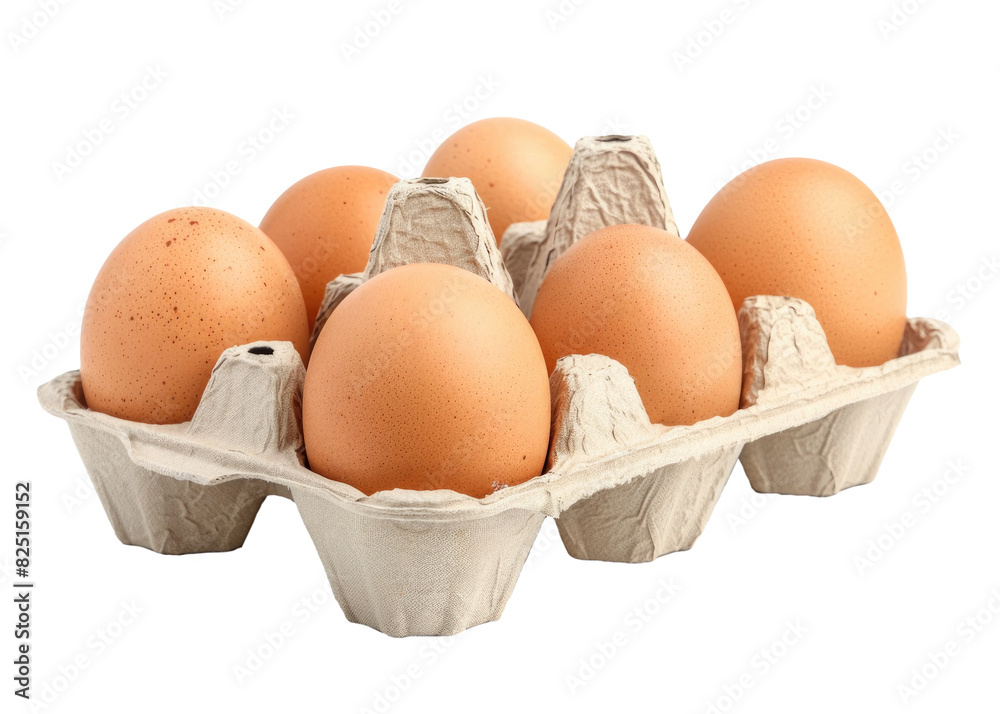Carton of Brown Eggs Isolated on a Transparent Background Carton of Brown Eggs Isolated on a Transparent Background